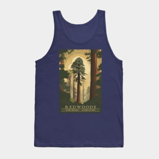 Redwood National Park Vintage Travel Poster Tank Top